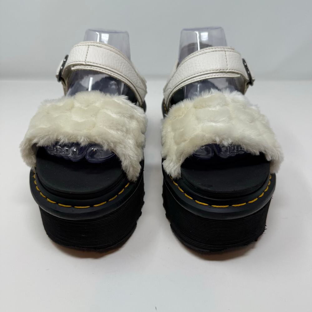 Dr. Martens Sandals Women's 9 White Voss Quad Fluffy Lug Sole Preppy Luxury - Picture 6 of 16